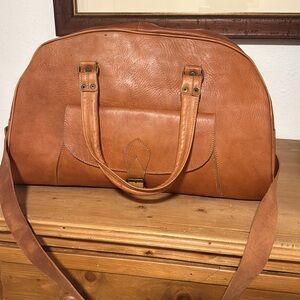 Vintage Tan Leather duffle bag from Spain